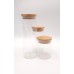 Glass Cylinder with Lid - Set of 3